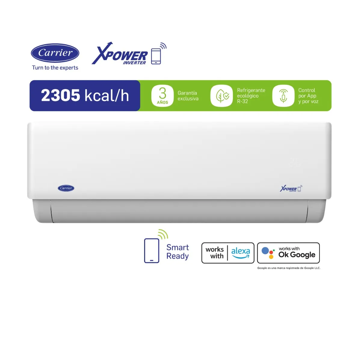 Aire Carrier XPower Inverter Smart 2305 frigorías - 53HVN09GN81F